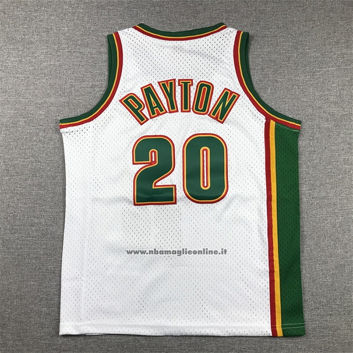 Maglia Bambino Seattle Supersonics Gary Payton #20 Historic Throwback Bianco